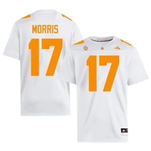 Daune Morris White Mens Volunteers University College Football #17 Jerseys 993670-295
