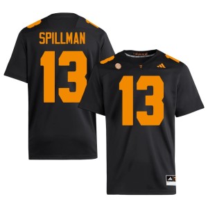 Edwin Spillman The Tennesseans NCAA #13 College Football Men Black Jerseys 623393-738