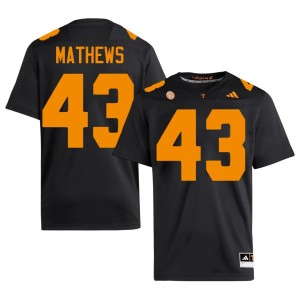 Jackson Mathews Mens VOL College Football Alumni #43 Black Jersey 991217-305