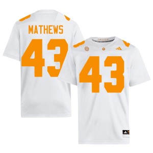 Jackson Mathews College Football High School Men's Tennessee White #43 Jersey 597218-115