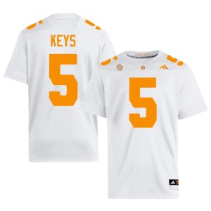 TK Keys White Tennessee Vols #5 Mens Embroidery College Football Jersey 404171-141