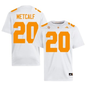 Tevis Metcalf Tennessee Vols Men White College Football University #20 Jersey 388348-737