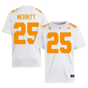 Tim Merritt Embroidery College Football Mens UTK White #25 Jerseys 739290-818