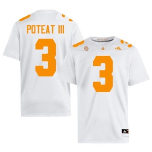 Tre Poteat III The Varsity Mens Replica College Football #3 White Jerseys 764728-663