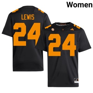 Dylan Lewis Black College Football Women UT Vols Embroidery #24 Jerseys 472541-506