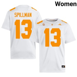 Edwin Spillman UT Vols White Women's Alumni #13 College Football Jerseys 823883-129