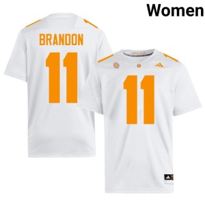Faizon Brandon #11 High School White Women's TN College Football Jersey 861369-684