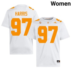 Hezekiah Harris Official College Football White Volunteers Women's #97 Jersey 297818-264