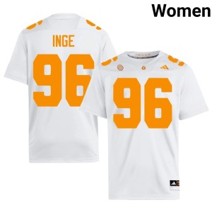 Isaiah Inge College Football Vols White Player Women #96 Jerseys 718197-712