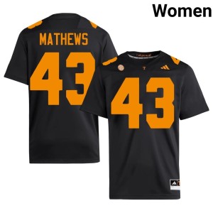 Jackson Mathews TN #43 Alumni Black Women College Football Jersey 572187-921