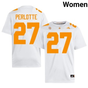 Jadon Perlotte #27 Volunteers White College Football Women Stitched Jersey 652198-192