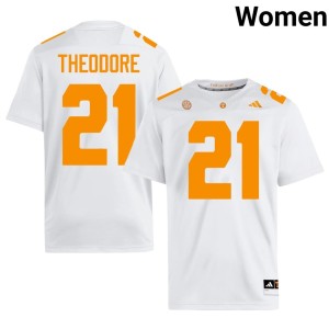 Jamyan Theodore Official Womens White #21 College Football Tennessee Vols Jersey 899053-364