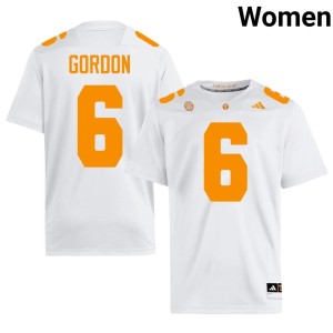 Javin Gordon College Football Women's UT Vols 2026-27 White #6 Jersey 903261-175