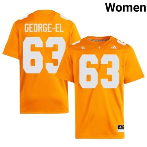 Jeremy George-El Embroidery TN Orange #63 College Football Womens Jersey 902659-421
