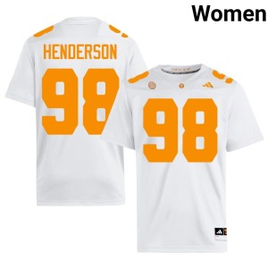 John Henderson Women's College Football Tennessee Vols White #98 University Jerseys 811778-892