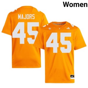 Johnny Majors Tenn #45 Womens Orange Game College Football Jersey 778322-318