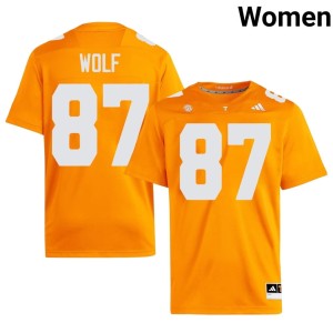 Luca Wolf College Football Orange Womens #87 University UT Volunteers Jerseys 846140-969