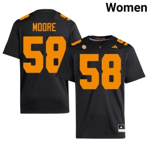 Nic Moore Volunteers #58 University College Football Womens Black Jerseys 408785-601