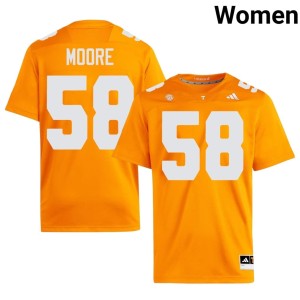 Nic Moore Orange #58 Women University Of Tennessee College Football Embroidery Jersey 696791-790
