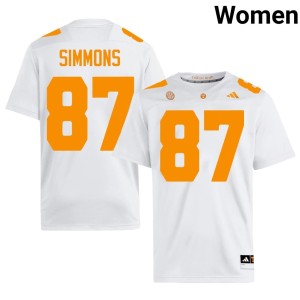 Nuk Simmons Womens VOL Replica #87 College Football White Jersey 201631-344