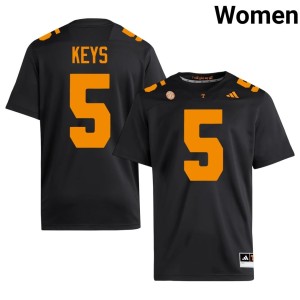 TK Keys Black College Football Womens TN #5 Stitched Jersey 855386-507