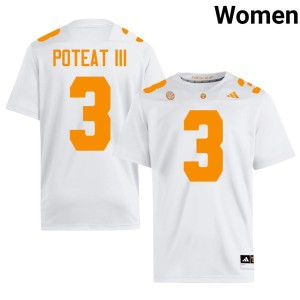 Tre Poteat III Replica White Tenn #3 College Football Women Jerseys 285351-663