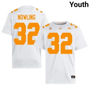 Bill Nowling #32 College Football White Embroidery Youth Big Orange Jerseys 206183-455