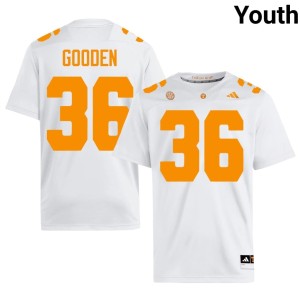 Carter Gooden Tennessee Volunteers White Youth #36 College Football Embroidery Jersey 117440-743