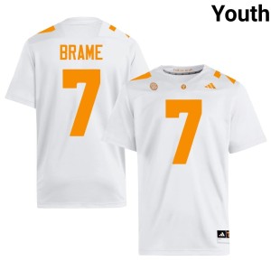 DaSaahn Brame Volunteers College Football White #7 Youth High School Jersey 366287-817