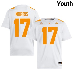 Daune Morris Limited UT Volunteers White Youth #17 College Football Jerseys 343339-598