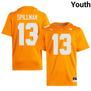 Edwin Spillman Game Orange #13 Tennessee Vols College Football Youth Jersey 581349-683