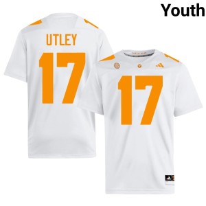 Ethan Utley College Football #17 UT Vols Official White Youth Jersey 890015-209