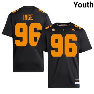 Isaiah Inge Official College Football #96 Youth Volunteers Black Jersey 856577-836