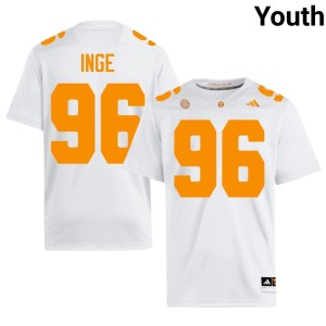 Isaiah Inge #96 College Football The Varsity Embroidery White Youth Jerseys 129655-498