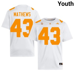 Jackson Mathews Youth UT White #43 College Football Limited Jersey 127334-596