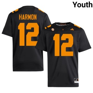 Jaedon Harmon Tennessee Vols #12 College Football Black Youth Official Jerseys 289911-603