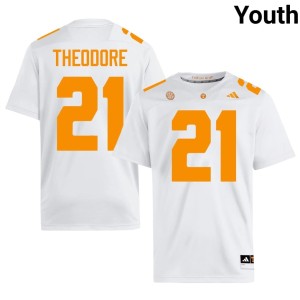 Jamyan Theodore Youth Stitched College Football White #21 University Of Tennessee Jerseys 243681-446