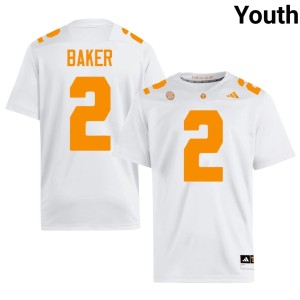 Justin Baker College Football Player #2 White Youth University Of Tennessee Jersey 652530-968