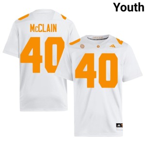 KJ McClain Youth College Football #40 NCAA White Tenn Vols Jersey 286909-436