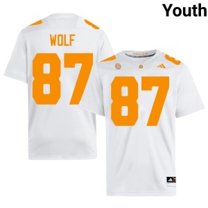 Luca Wolf College Football White #87 Tenn Player Youth Jerseys 365870-178