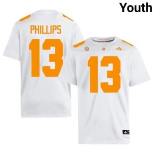 Mason Phillips College Football Youth #13 2026 White Tennessee Volunteers Jerseys 962989-856