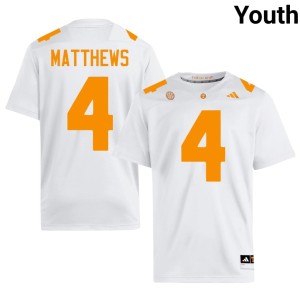 Mike Matthews White #4 Youth NCAA College Football The Varsity Jersey 188047-806