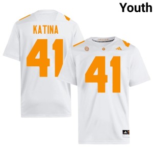Steele Katina College Football Tennessee #41 University White Youth Jersey 560242-122