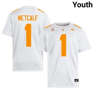 TJ Metcalf College Football White #1 Youth The Varsity Official Jerseys 347212-241