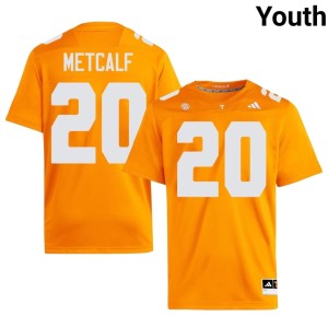 Tevis Metcalf Orange Youth #20 The Volunteer State College Football Player Jersey 187870-557