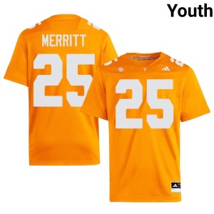 Tim Merritt College Football NCAA #25 Youth UTK Orange Jersey 751902-965