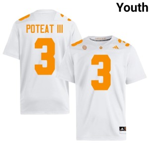 Tre Poteat III TN 2026 Youth #3 College Football White Jersey 179527-275