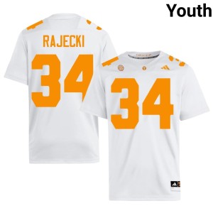 Will Rajecki Youth High School White #34 UTK College Football Jersey 355435-375